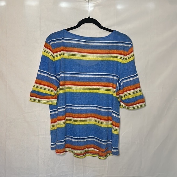 RALPH LAUREN STRIPE QUARTER SLEEVE SHIRT (XL) - Picture 6 of 6